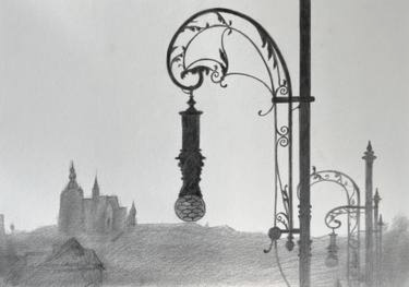Street lamp, Prague Drawing